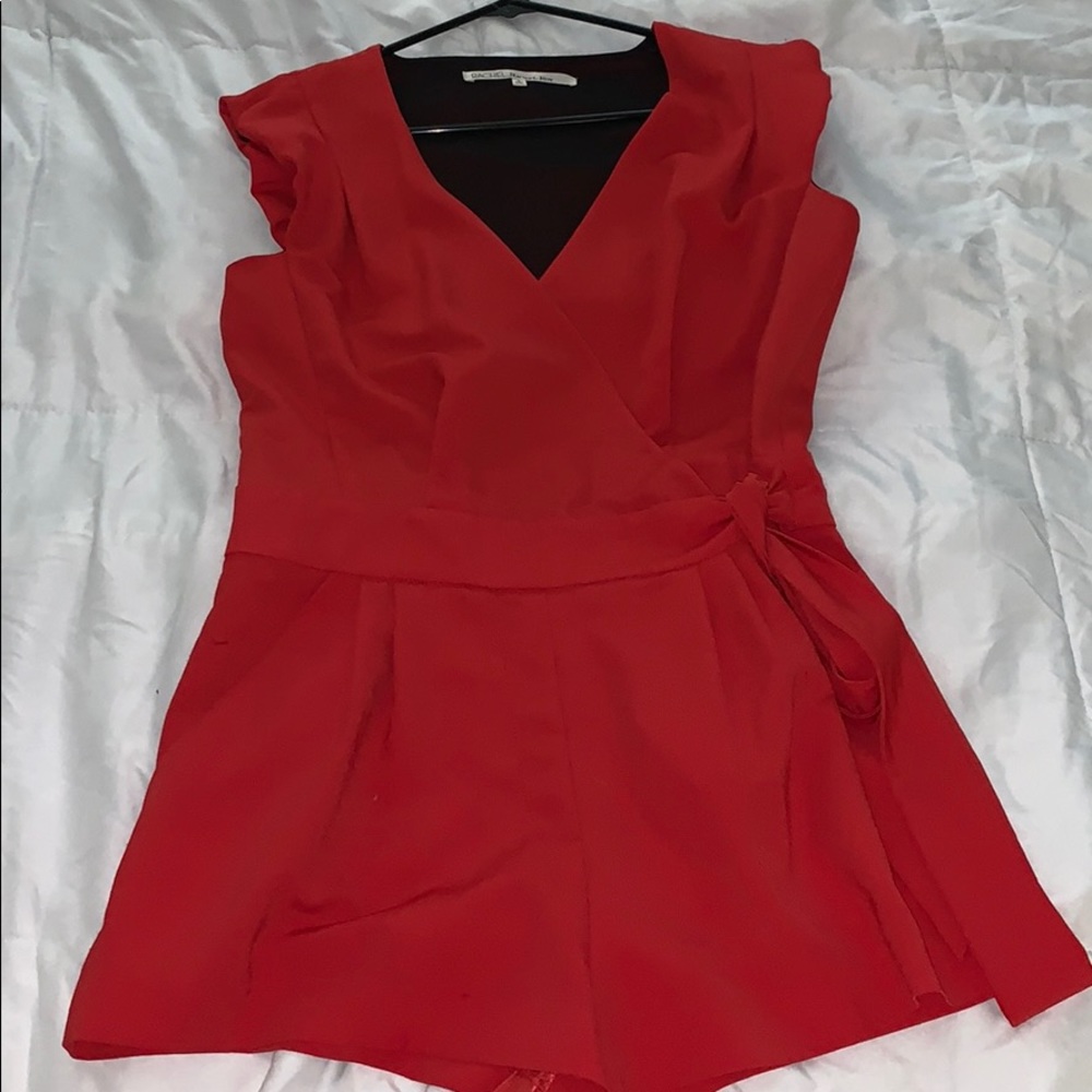 Red Tie Waste Romper